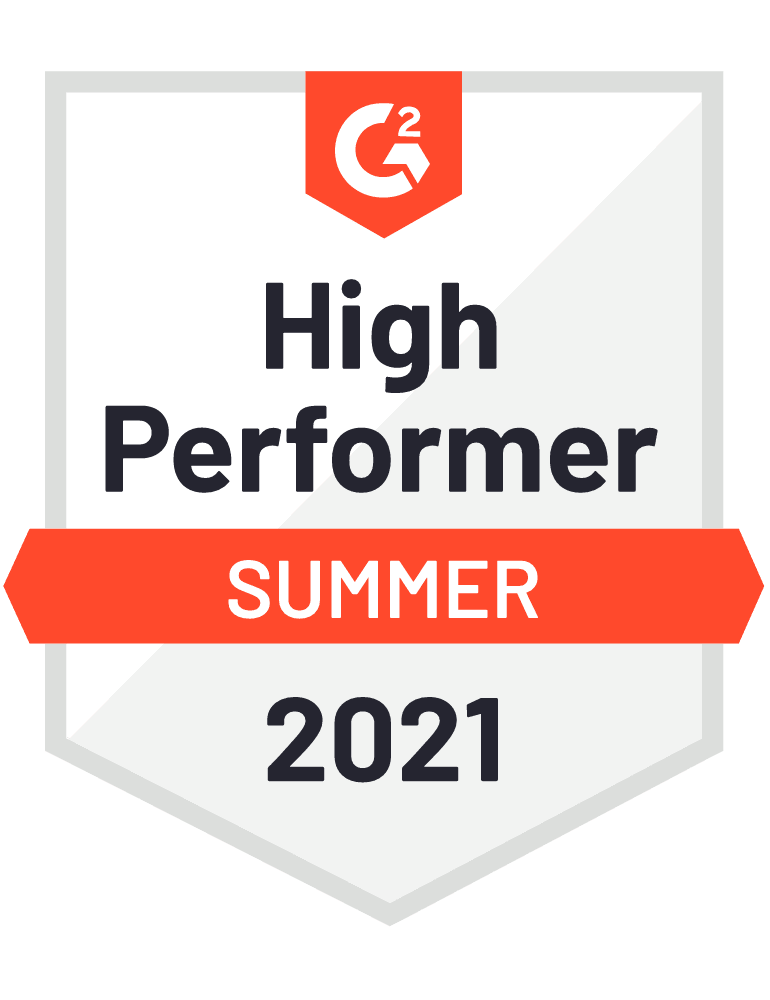 High Performer Summer 2021 G2 Badge