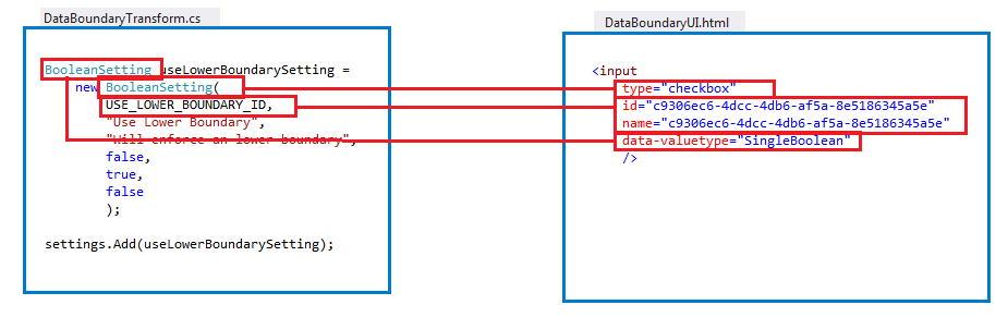 Data boundary Boolean setting