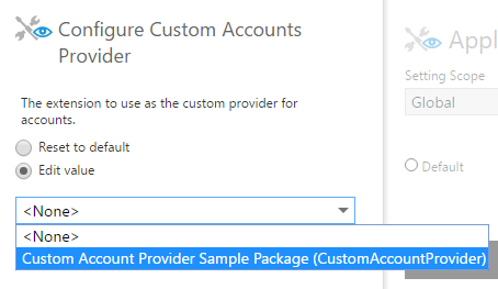 Configuring the custom accounts provider