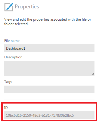 Getting the dashboard ID