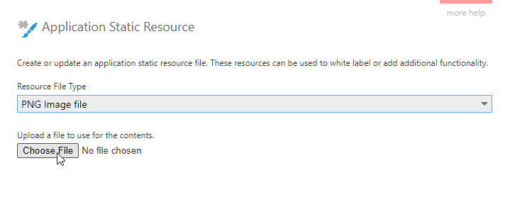 Set the file type and upload
