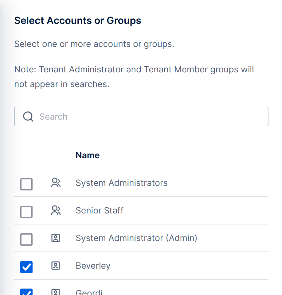 Add users or groups