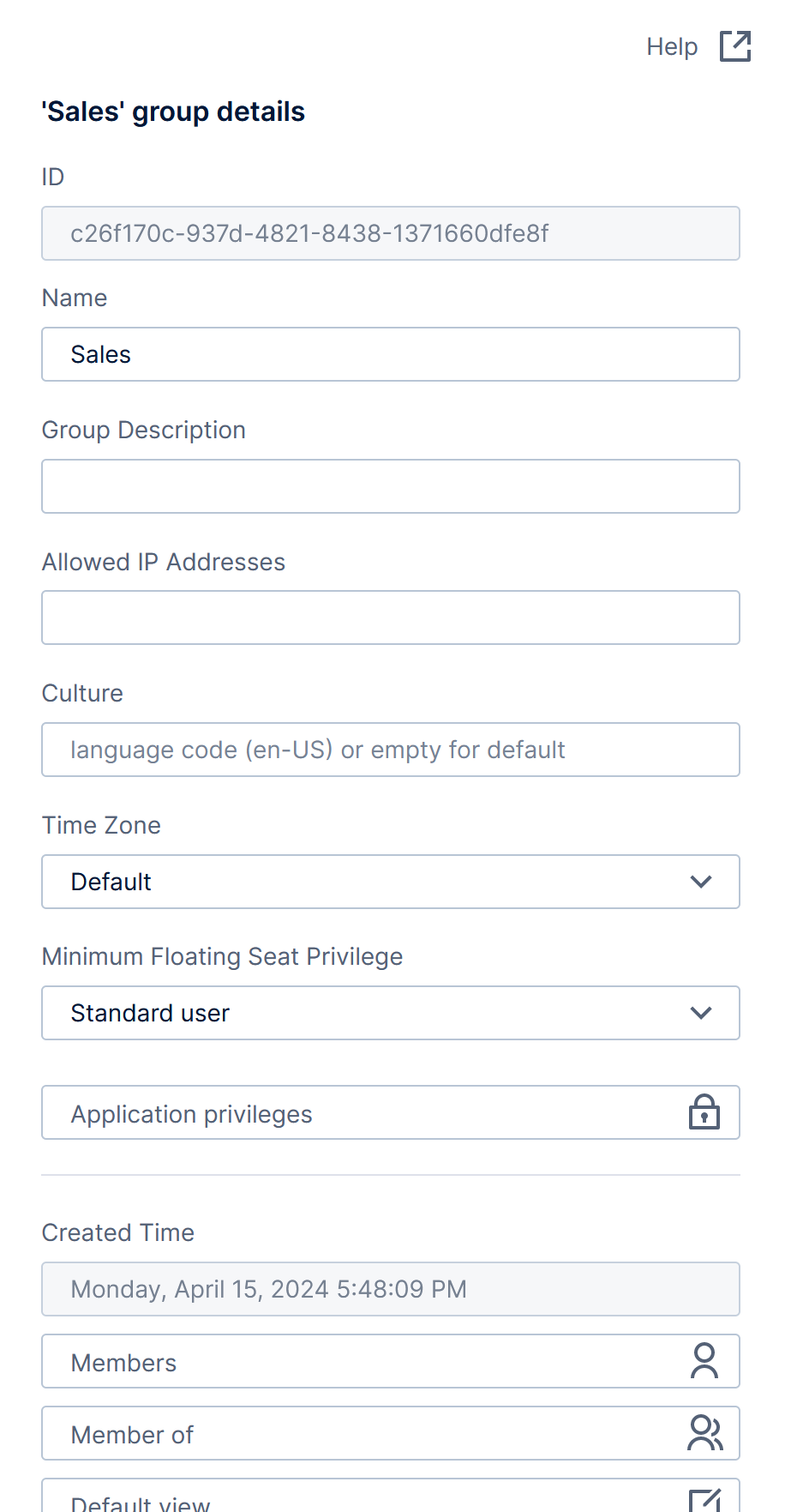 Group details