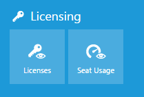 Licensing options in Admin screen