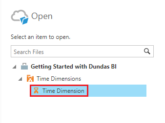 Select the time dimension to override