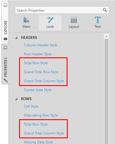 Change the styling for totals