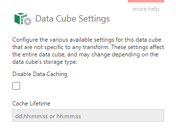 Change data caching for a data cube