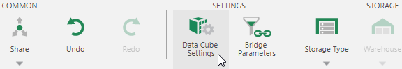 Configure the data cube settings