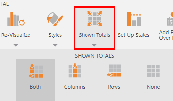 Showing and hiding totals in the toolbar