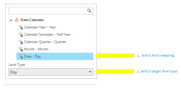 Map OLAP Date level to Gregorian Day level