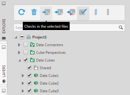 Use the Explore toolbar to enable checkboxes and apply operations to multiple files at once