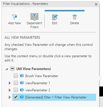 Choose a filter's view parameter