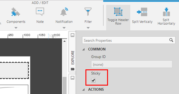 Enable the Sticky header option