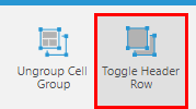 Toggle Header Row toolbar icon