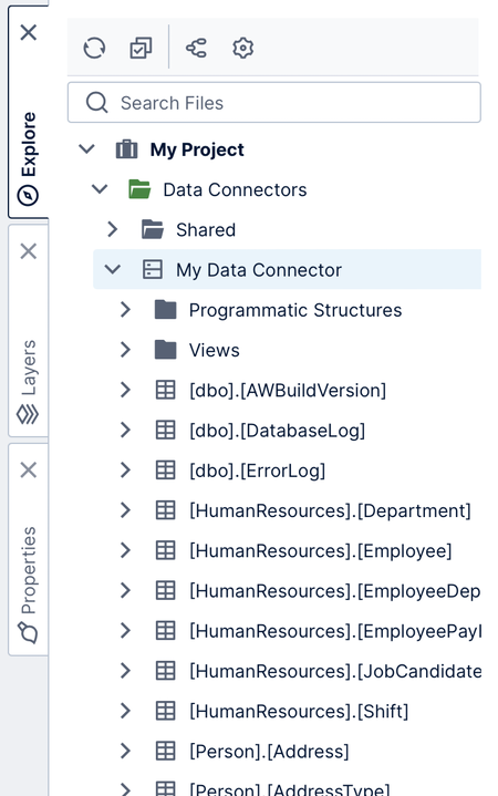 A data connector's data structures