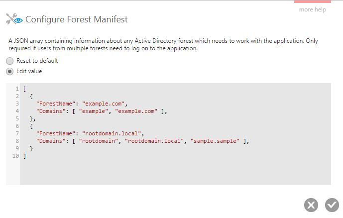 Manifest example with two forests