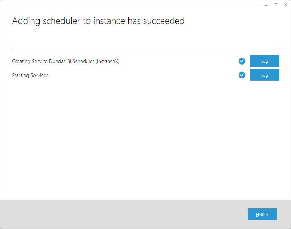 Adding scheduler to instance has completed.