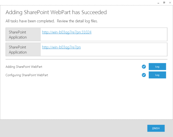 Adding SharePoint Web Part has Succeeded
