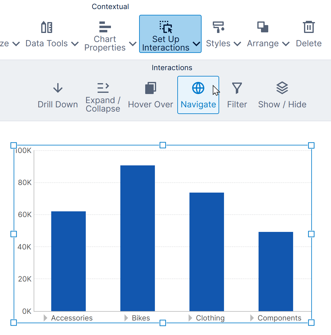 Set up a navigate interaction