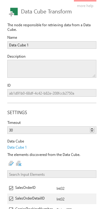 Data Cube Transform dialog