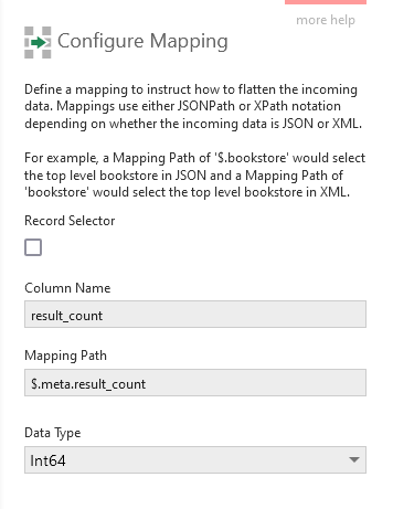 Configure Mapping dialog