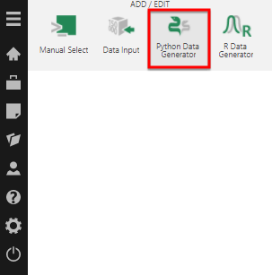 Add the Python Data Generator transform from the toolbar