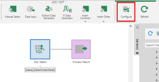 Opening the configuration dialog