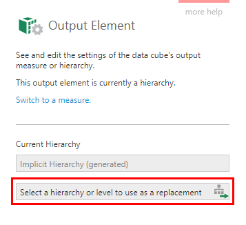 Select a hierarchy or level to use as a replacement