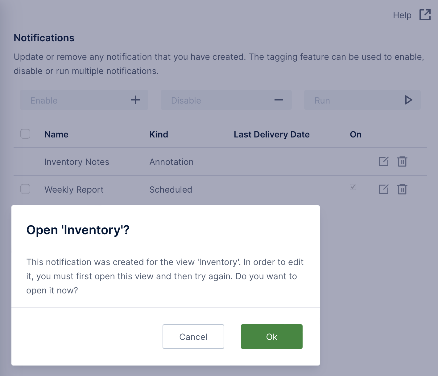 Open the dashboard to edit all options