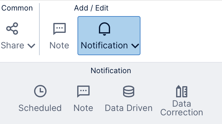 Click Notification and choose the type