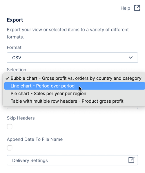 Export to CSV format