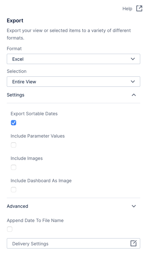 Exporting to Excel