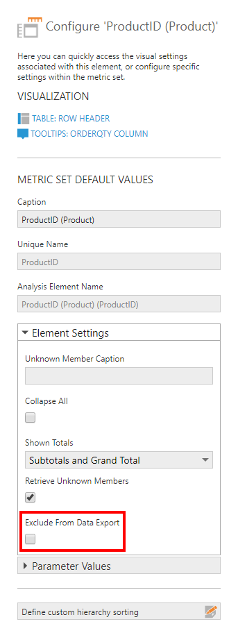 Enable the Exclude From Data Export option