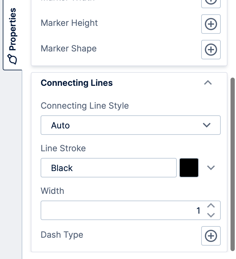 Customizing connecting lines