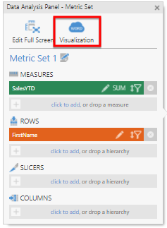 Switch to the Visualization tab