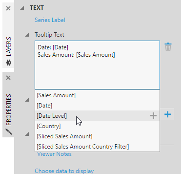 Customizing the tooltip text for a series of chart data points