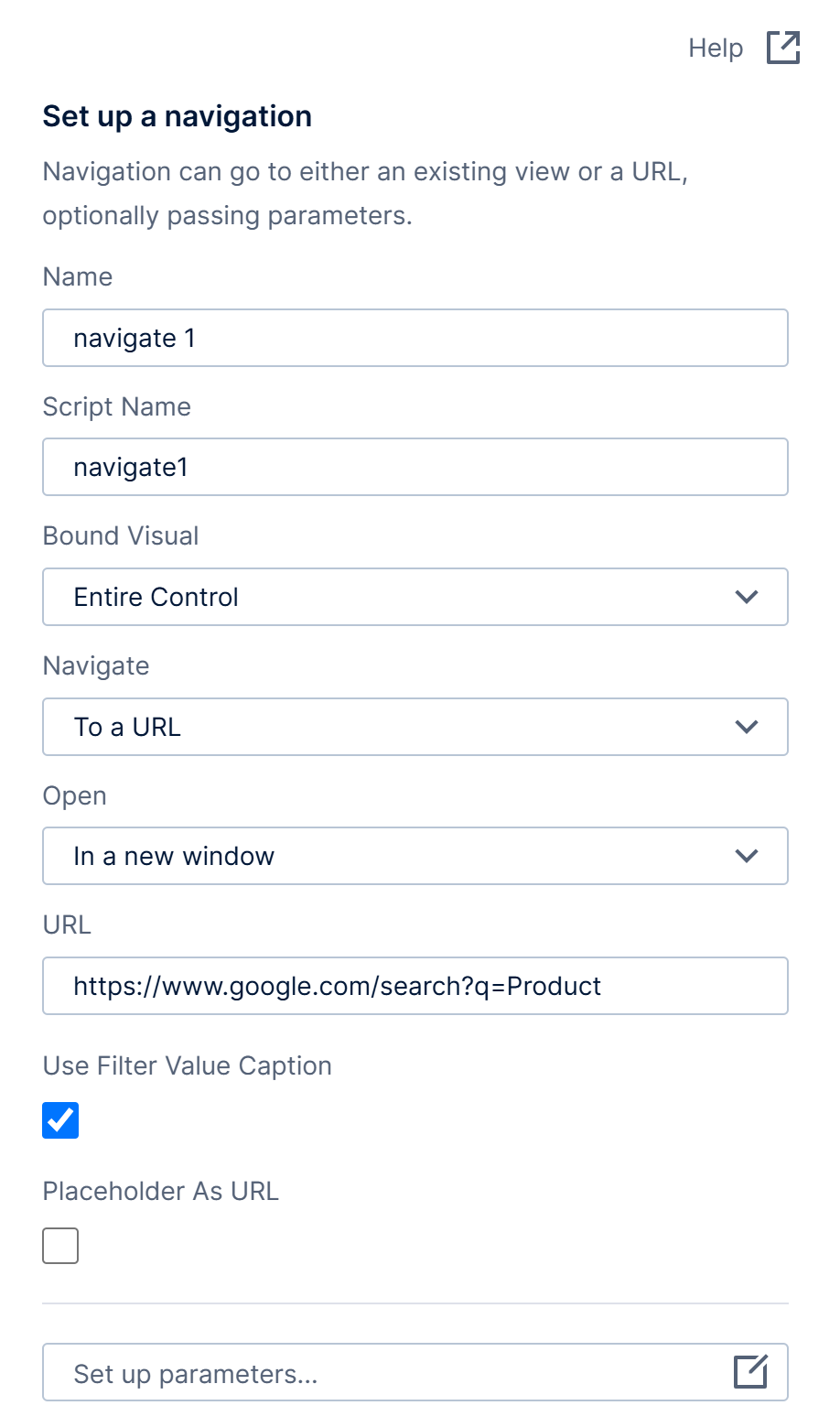 Set up the navigate interaction