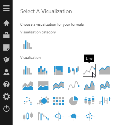 Choose the type of visualization for the formula result