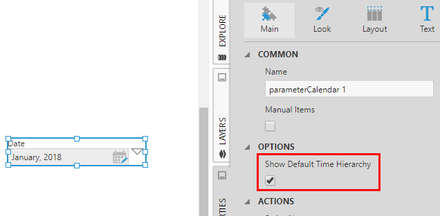 Properties of a calendar filter