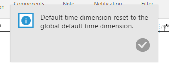 Default time dimension was reset to the global default