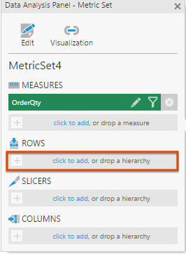 Click to add a row hierarchy