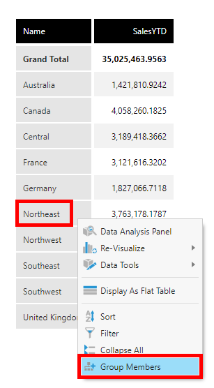 Select Group Members from the context menu