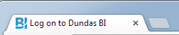 Dundas BI login page tab