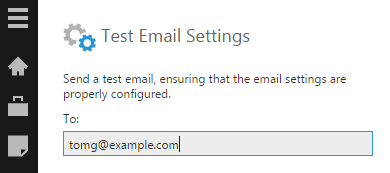 Test email settings