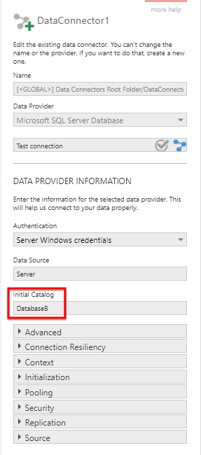 Update database settings for a tenant