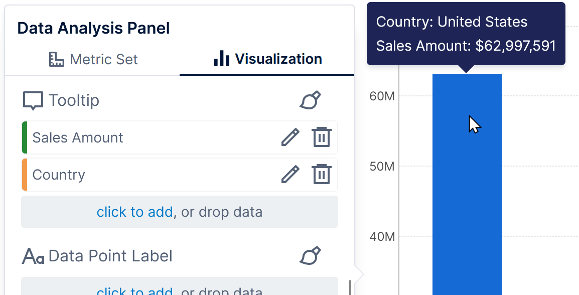 Tooltip visualization settings
