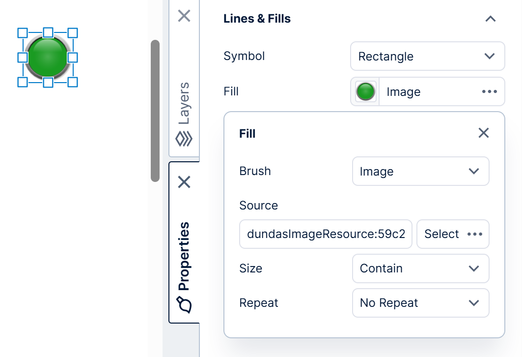 State style properties displaying an image