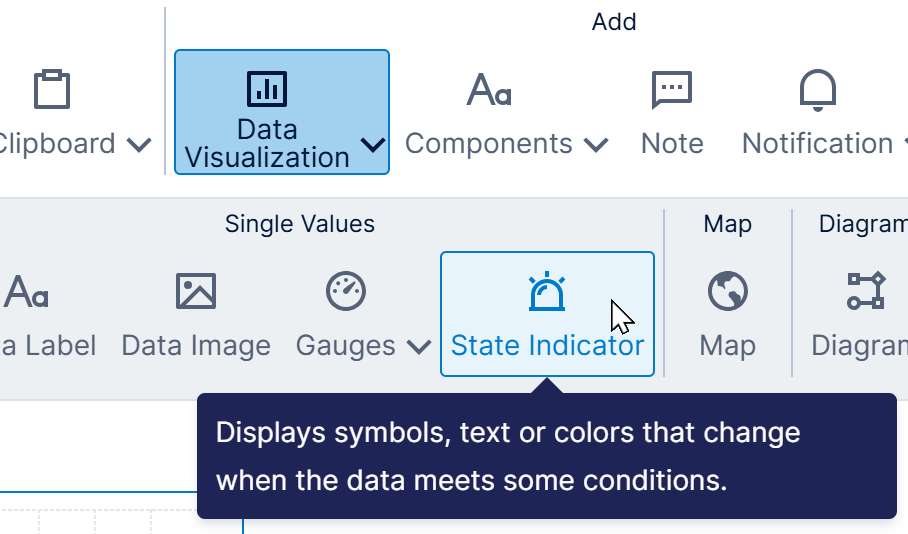 Add a state indicator from the toolbar