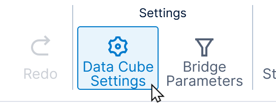 Configure the data cube settings