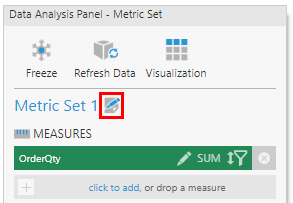 Edit metric set settings